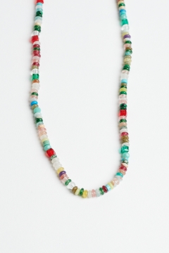 Necklace Colorful Green Blue White Beads